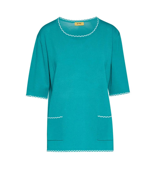 Maglia a mezze maniche con tasche SMERALDO DORABELLA PIU'