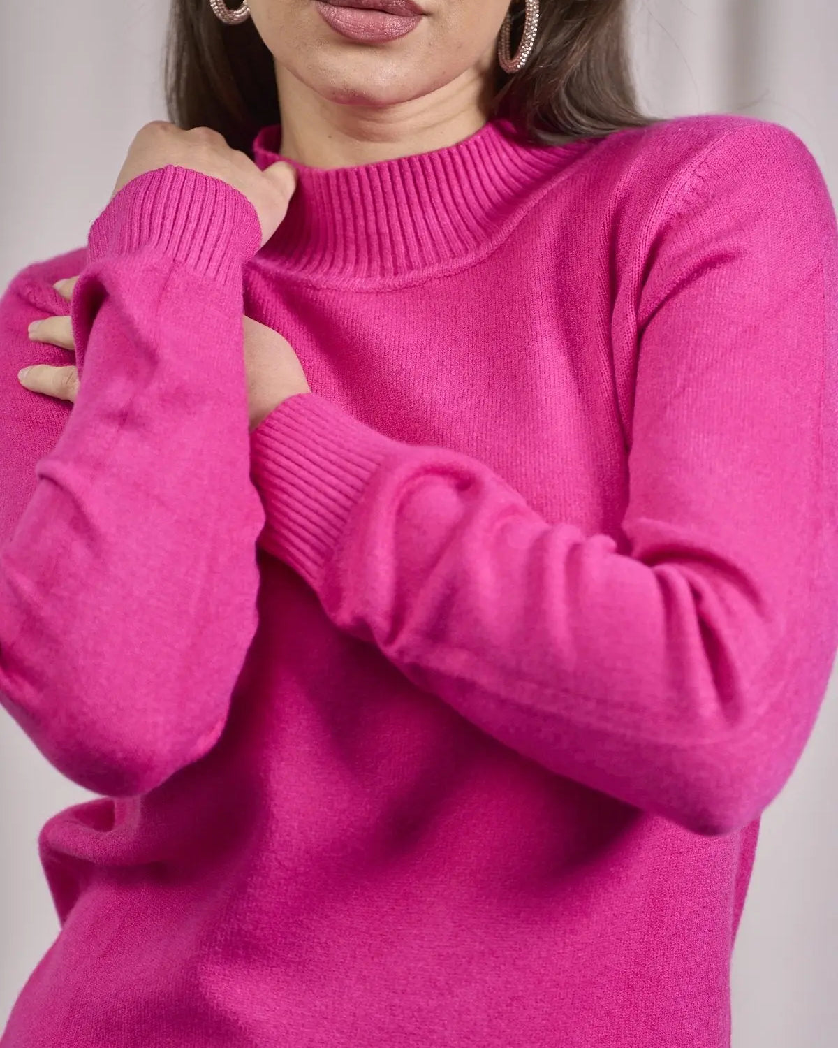 Maglia a mezzo collo con spacchi FUXIA DORABELLA