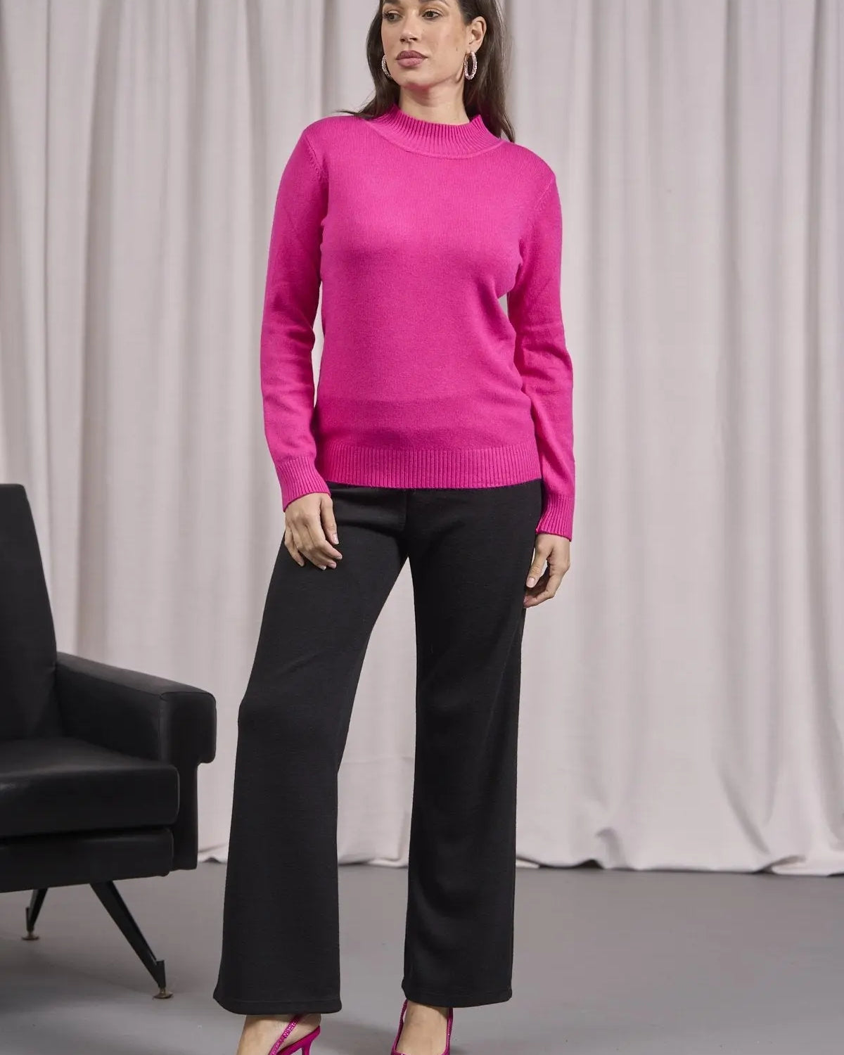 Maglia a mezzo collo con spacchi FUXIA DORABELLA