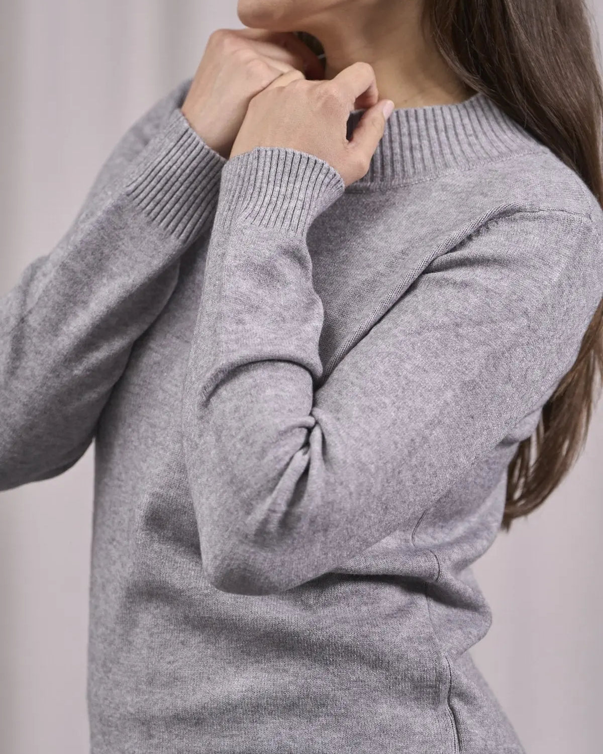 Maglia a mezzo collo con spacchi GRIGIO DORABELLA