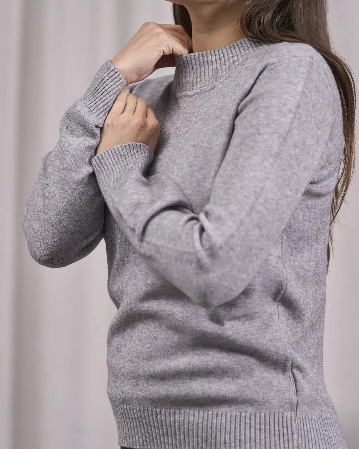 Maglia a mezzo collo con spacchi GRIGIO DORABELLA