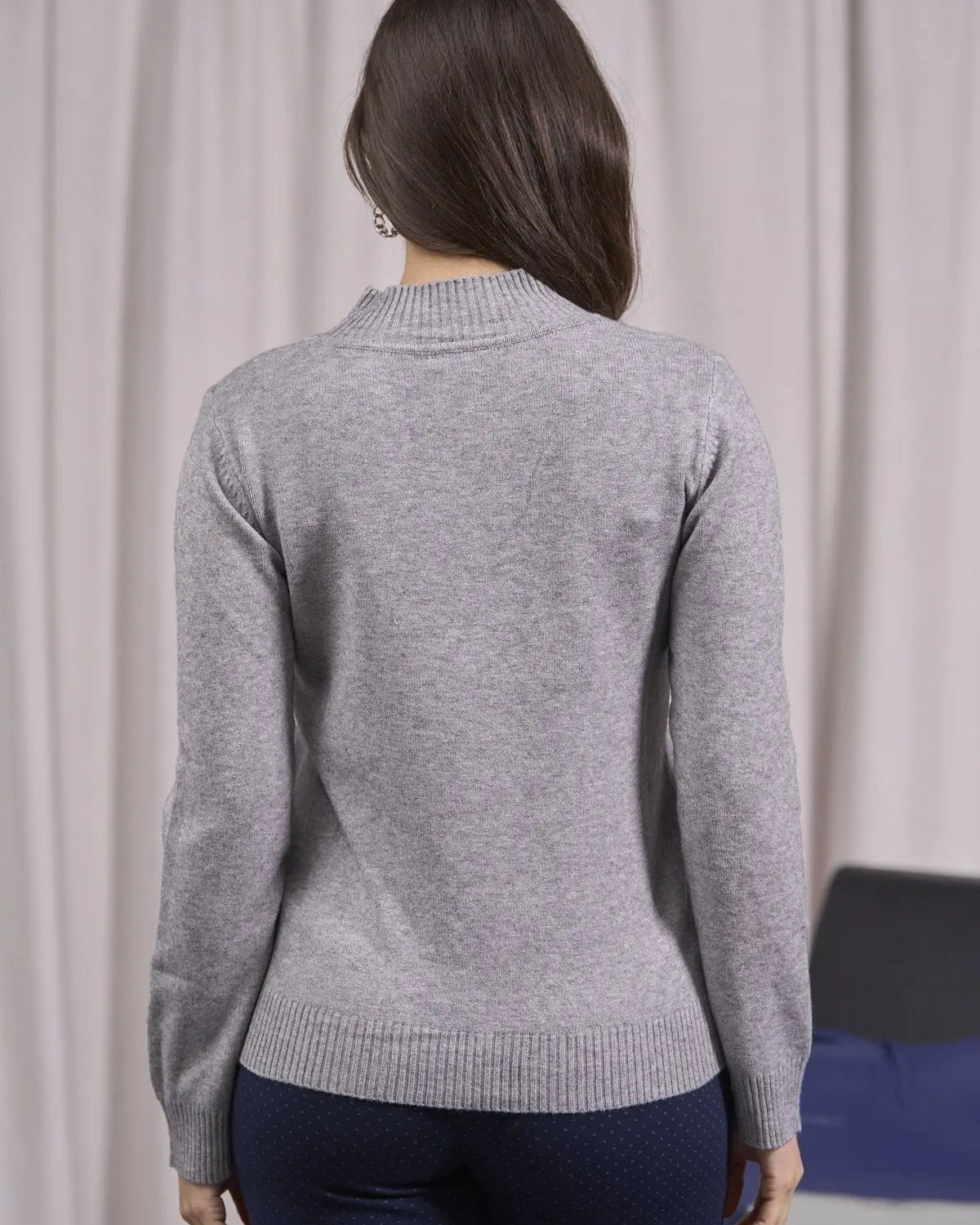 Maglia a mezzo collo con spacchi GRIGIO DORABELLA