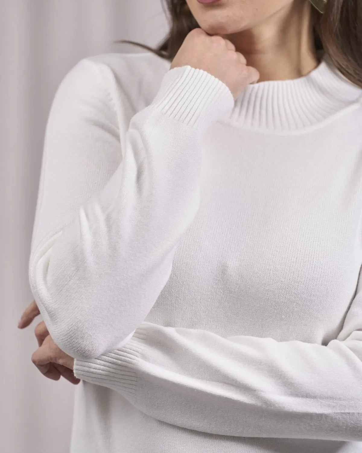 Maglia a mezzo collo con spacchi PANNA DORABELLA