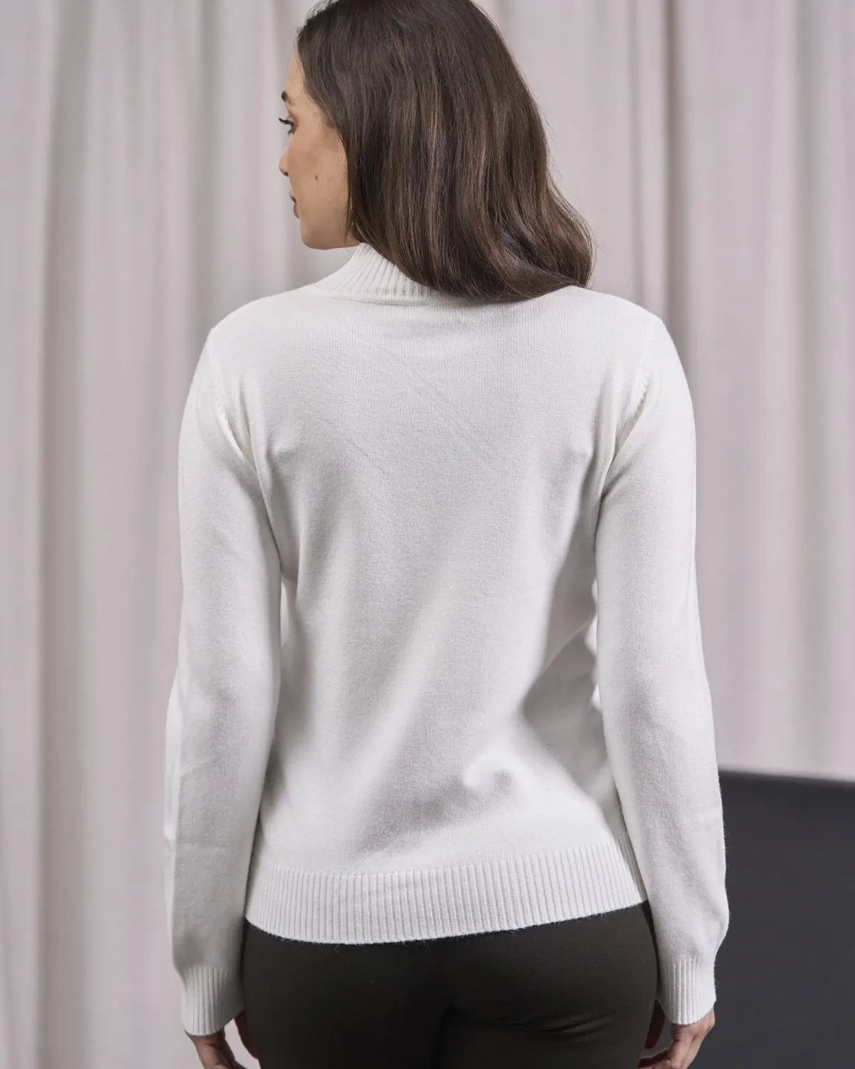 Maglia a mezzo collo con spacchi PANNA DORABELLA