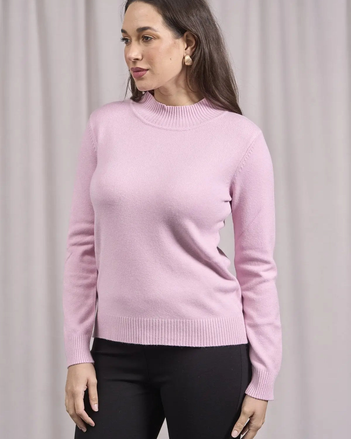 Maglia a mezzo collo con spacchi ROSA DORABELLA