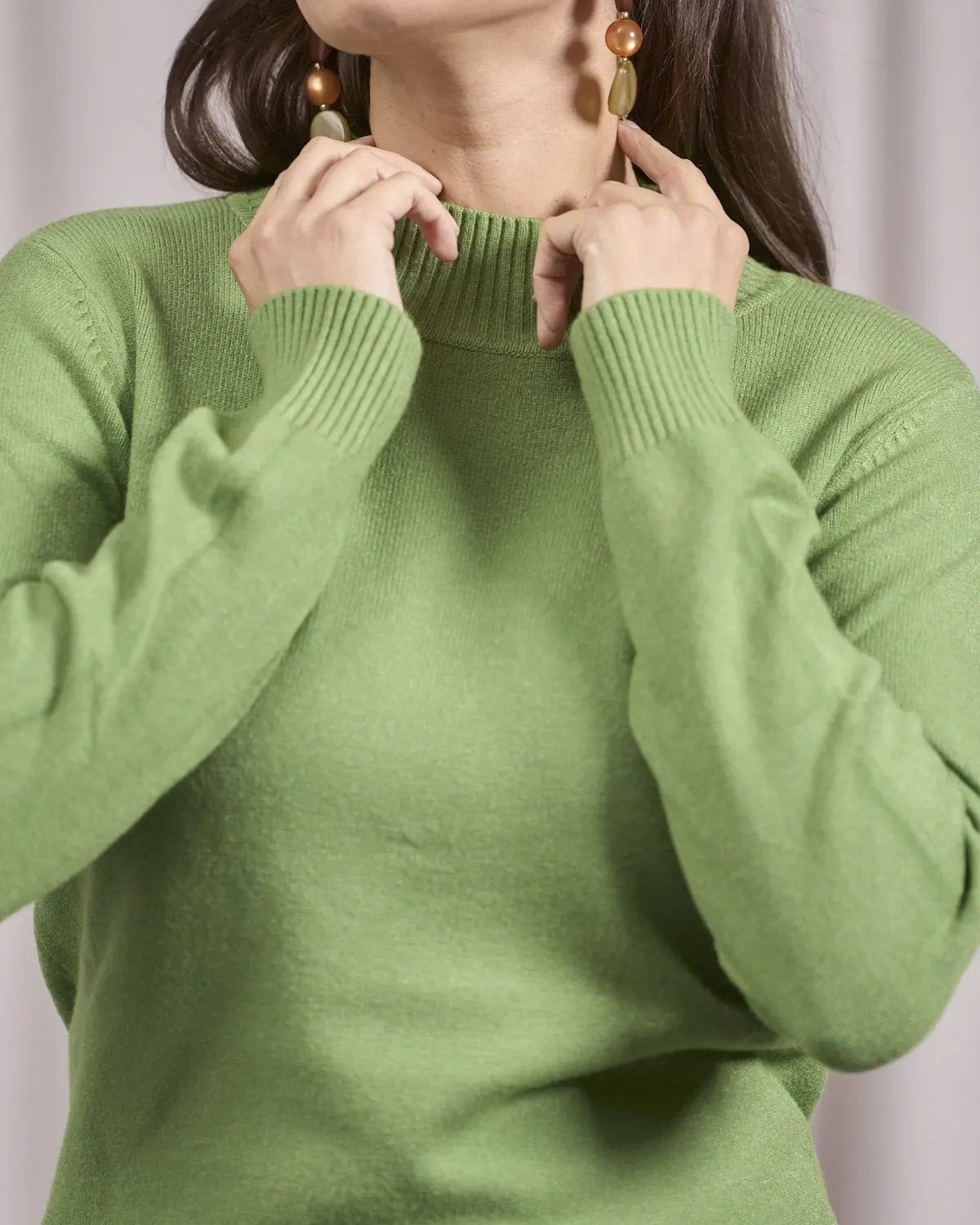 Maglia a mezzo collo con spacchi VERDE BOSCO DORABELLA