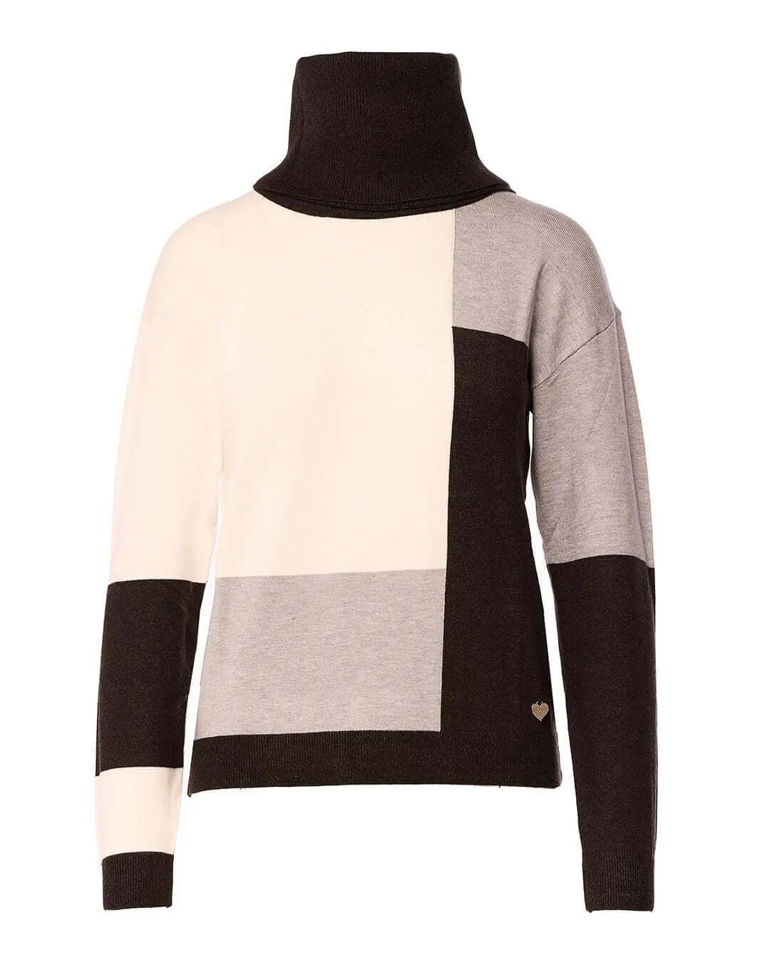 Maglia a optical con collo alto removibile ANTRACITE DORABELLA