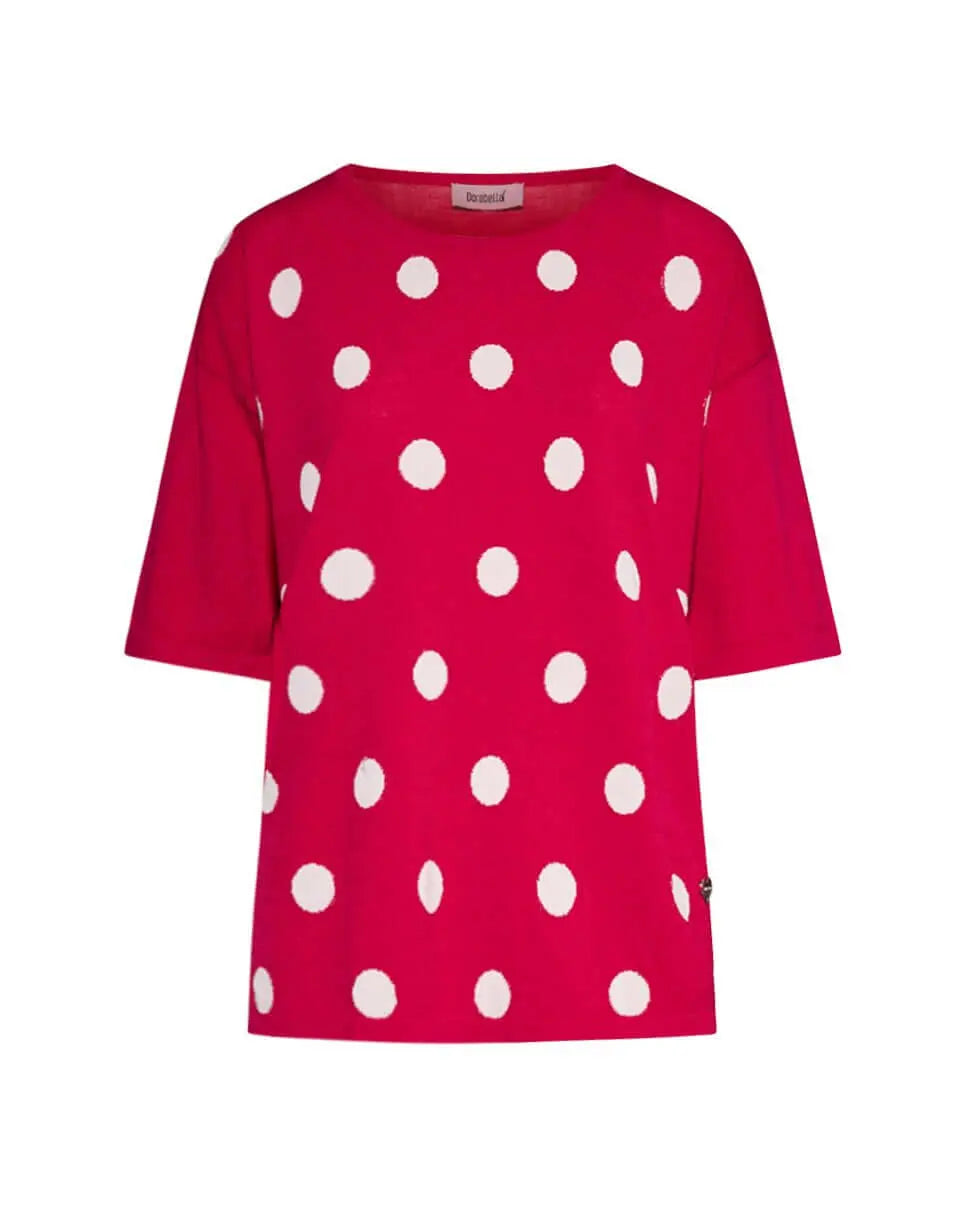 Maglia a pois in viscosa MAGENTA DORABELLA PIU' XL