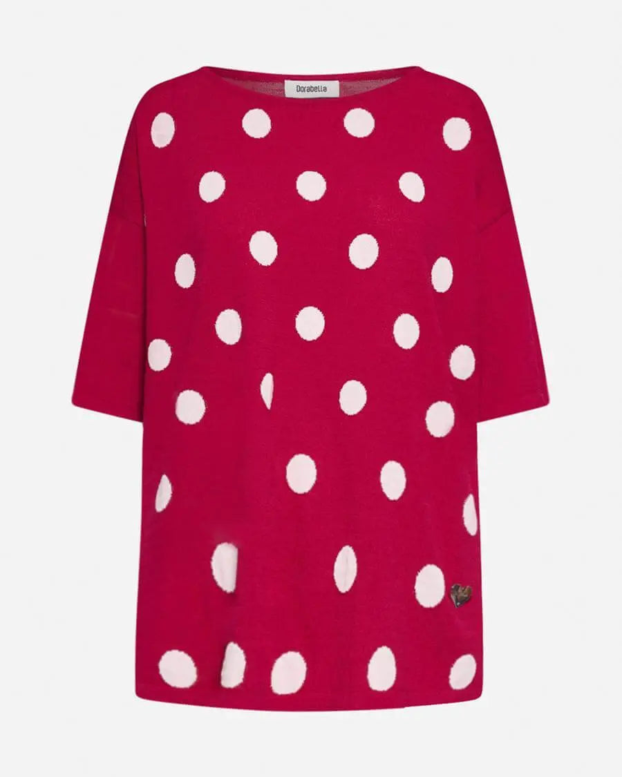Maglia a pois in viscosa MAGENTA DORABELLA PIU'