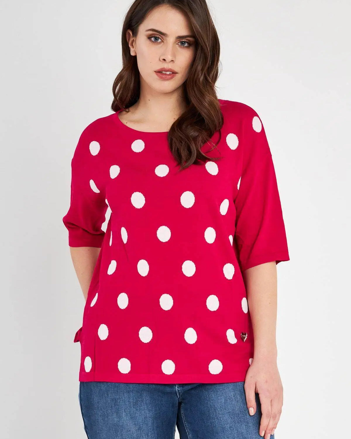 Maglia a pois in viscosa MAGENTA DORABELLA PIU'