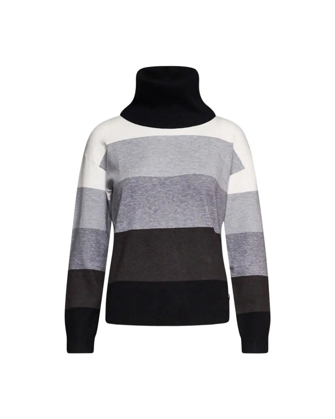 Maglia a righe con collo alto removibile NERO DORABELLA