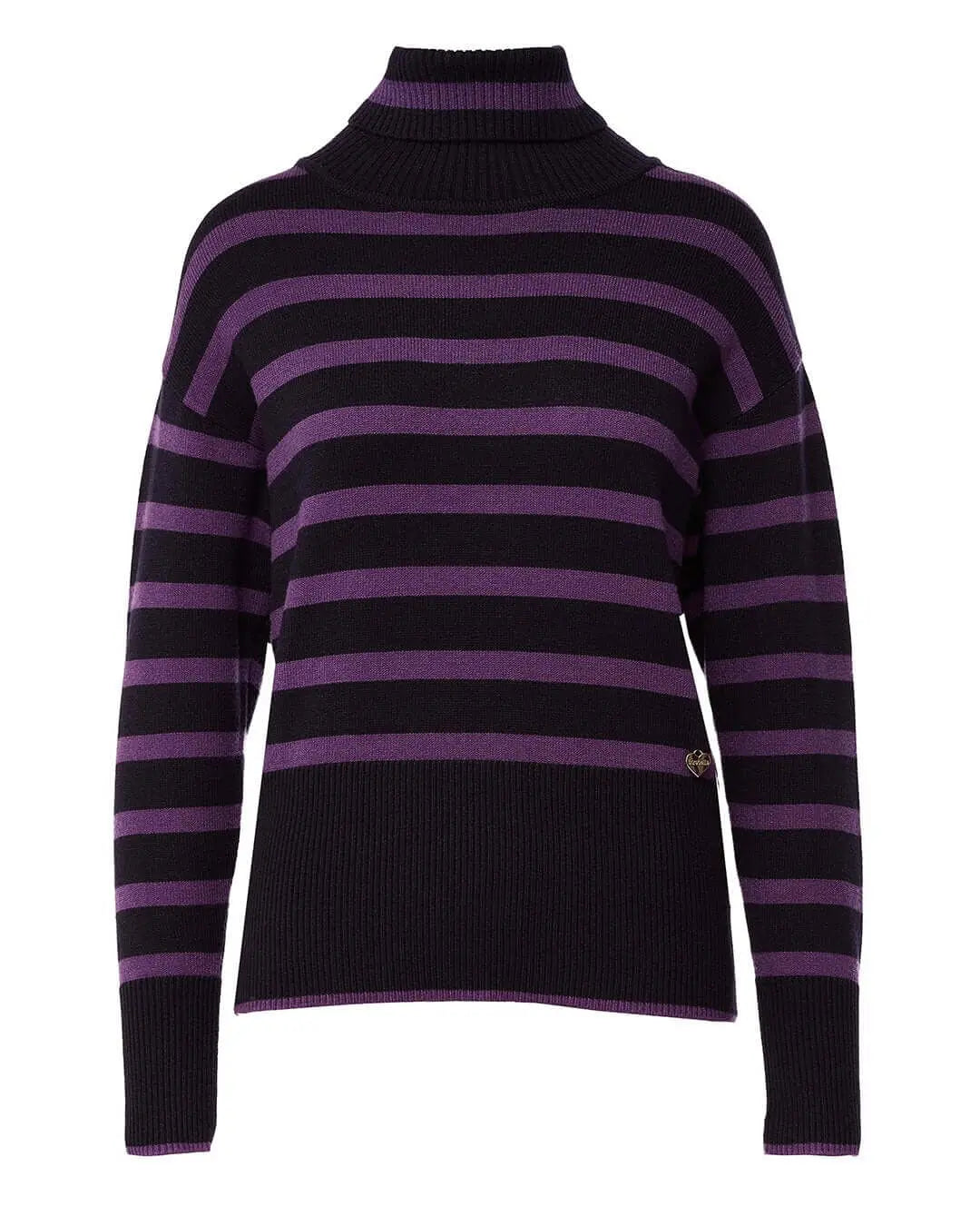 Maglia a righe con collo alto risvoltato IRIS DORABELLA XL