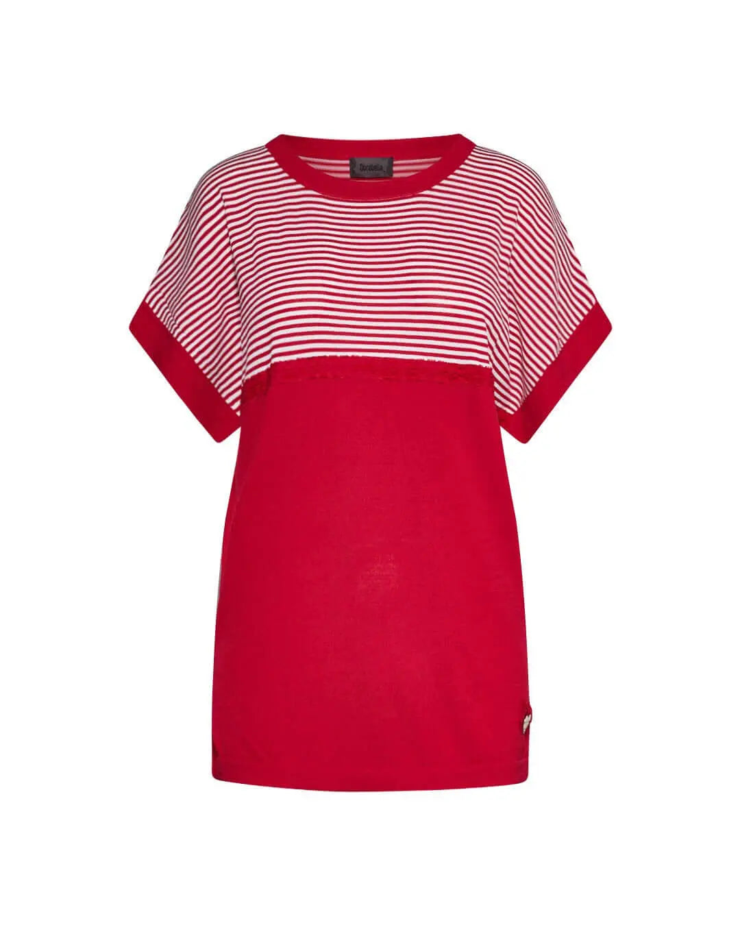 Maglia a righe con dettaglio ricamo ROSSO DORABELLA XL