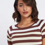 Maglia a righe con mezze maniche raglan CACAO DORABELLA