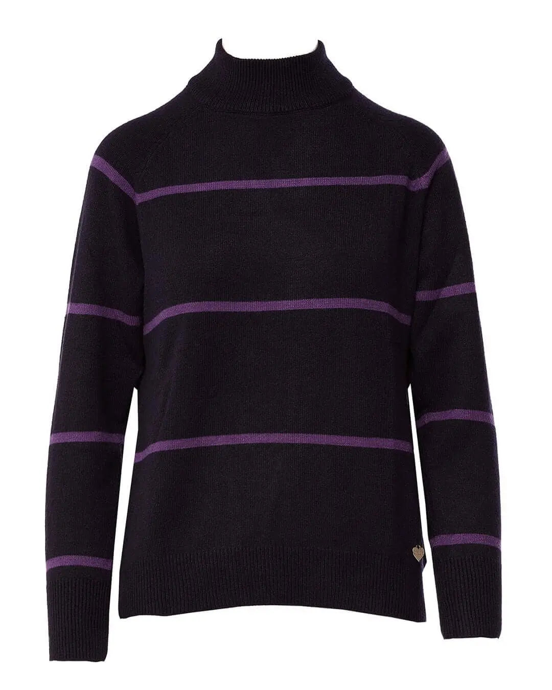 Maglia a righe con mezzo collo a costine BLU DORABELLA