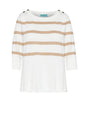 Maglia a righe in misto lurex con bottoni BIANCO DORABELLA