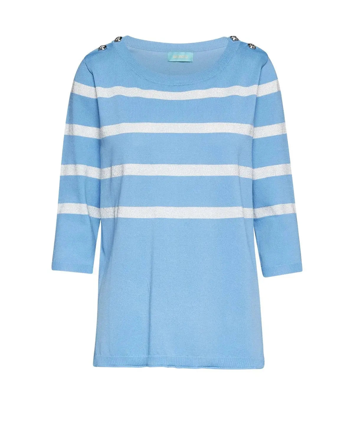Maglia a righe in misto lurex con bottoni CELESTE DORABELLA