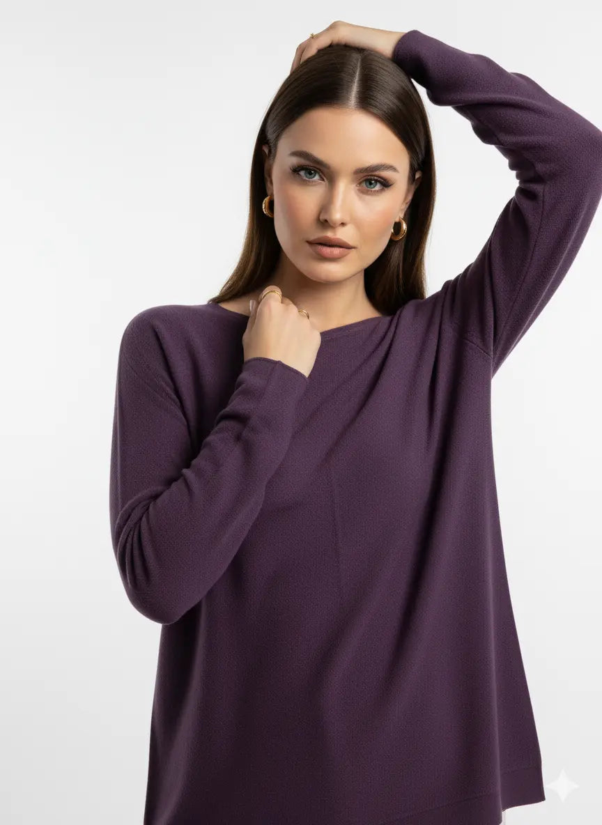 Maglia a scatola in tinta unita DORABELLA