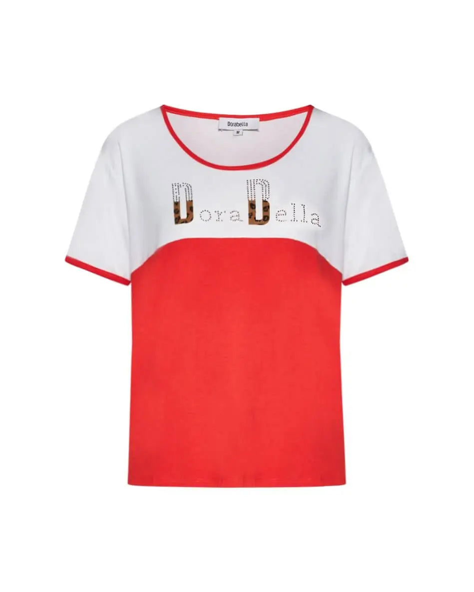 Maglia bi-color in viscosa ARANCIO DORABELLA PIU' XL