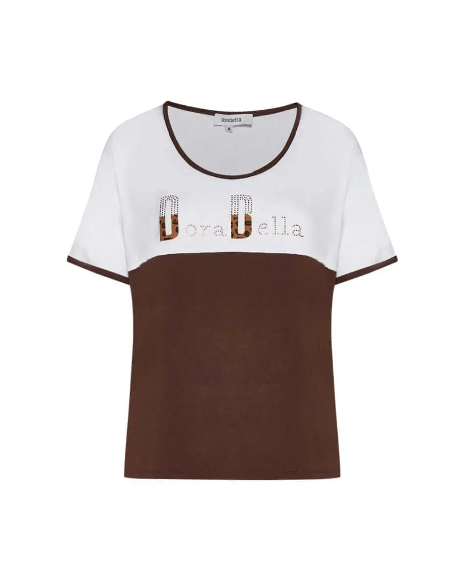 Maglia bi-color in viscosa CACAO DORABELLA PIU' XL