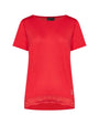 Maglia bi-materiale con dettaglio in pizzo ROSSO DORABELLA XL