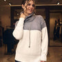 Maglia bicolor con trecce e collo removibile OFF WHITE DORABELLA PIU'