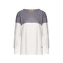 Maglia bicolor con trecce e collo removibile OFF WHITE DORABELLA PIU'