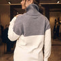 Maglia bicolor con trecce e collo removibile OFF WHITE DORABELLA PIU'
