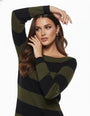 Maglia bicolor righe NERO-VERDE IRONICA