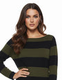 Maglia bicolor righe NERO-VERDE IRONICA