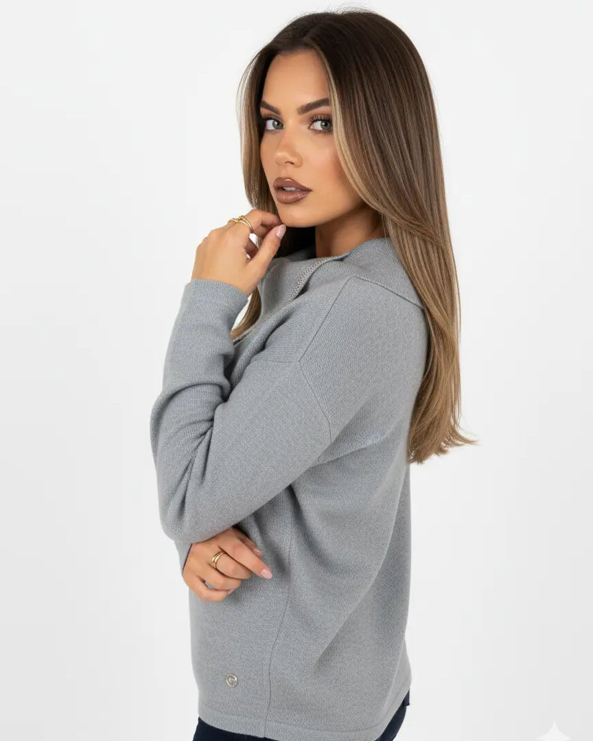 Maglia collo con taglio e strass DORABELLA