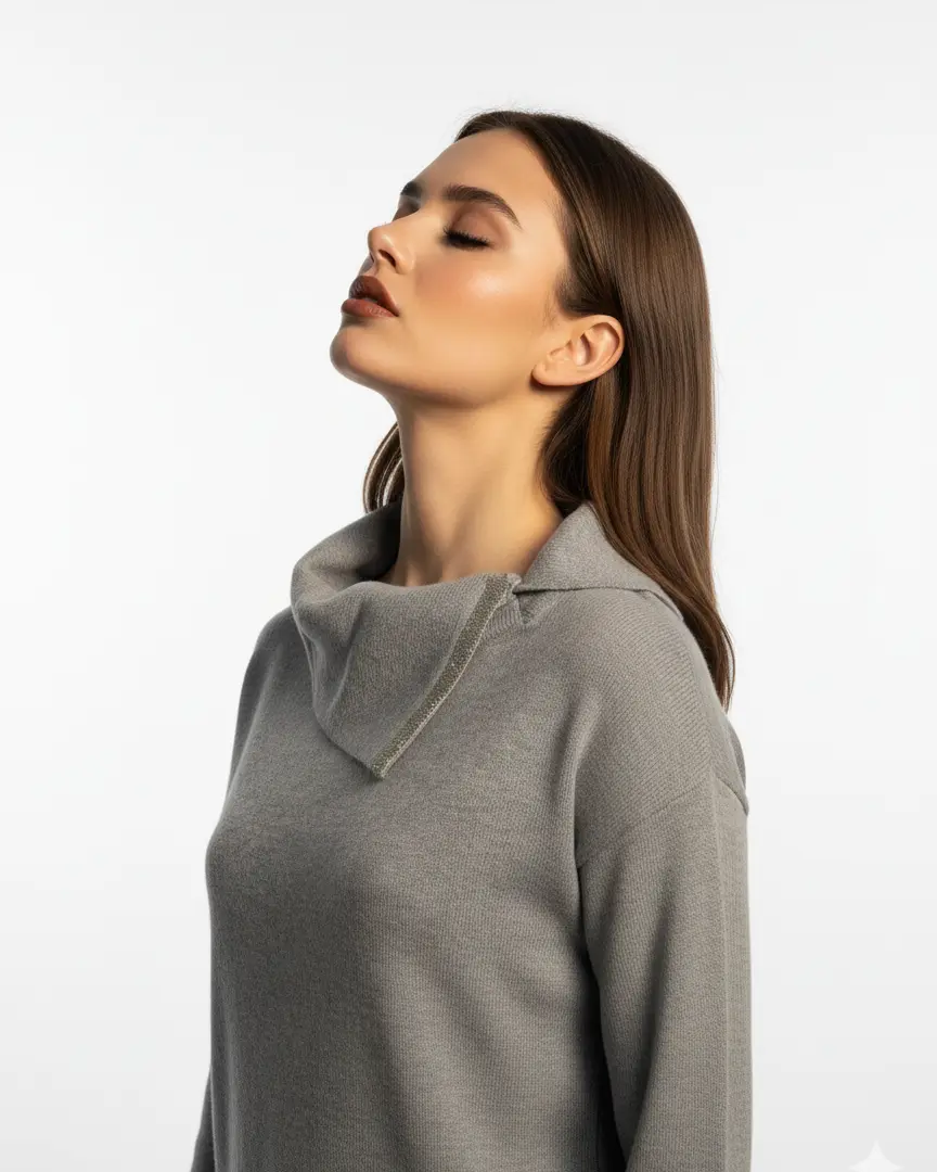 Maglia collo con taglio e strass DORABELLA