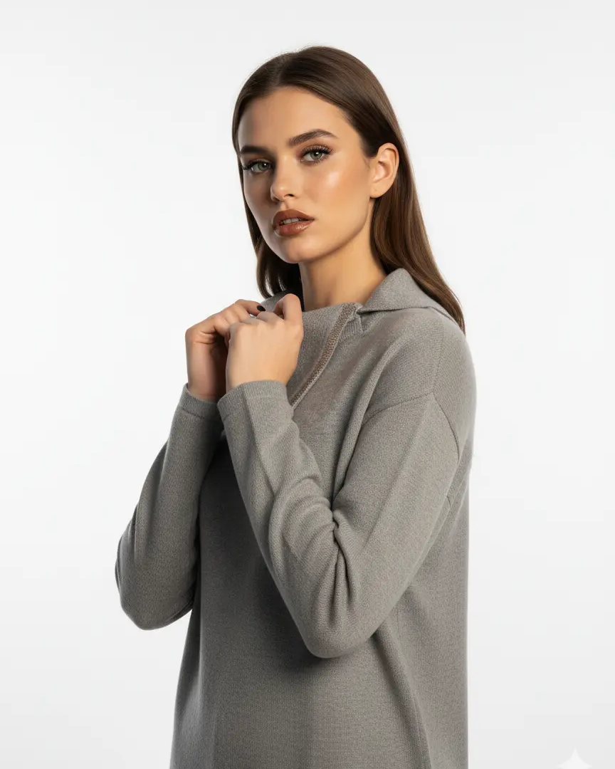 Maglia collo con taglio e strass DORABELLA