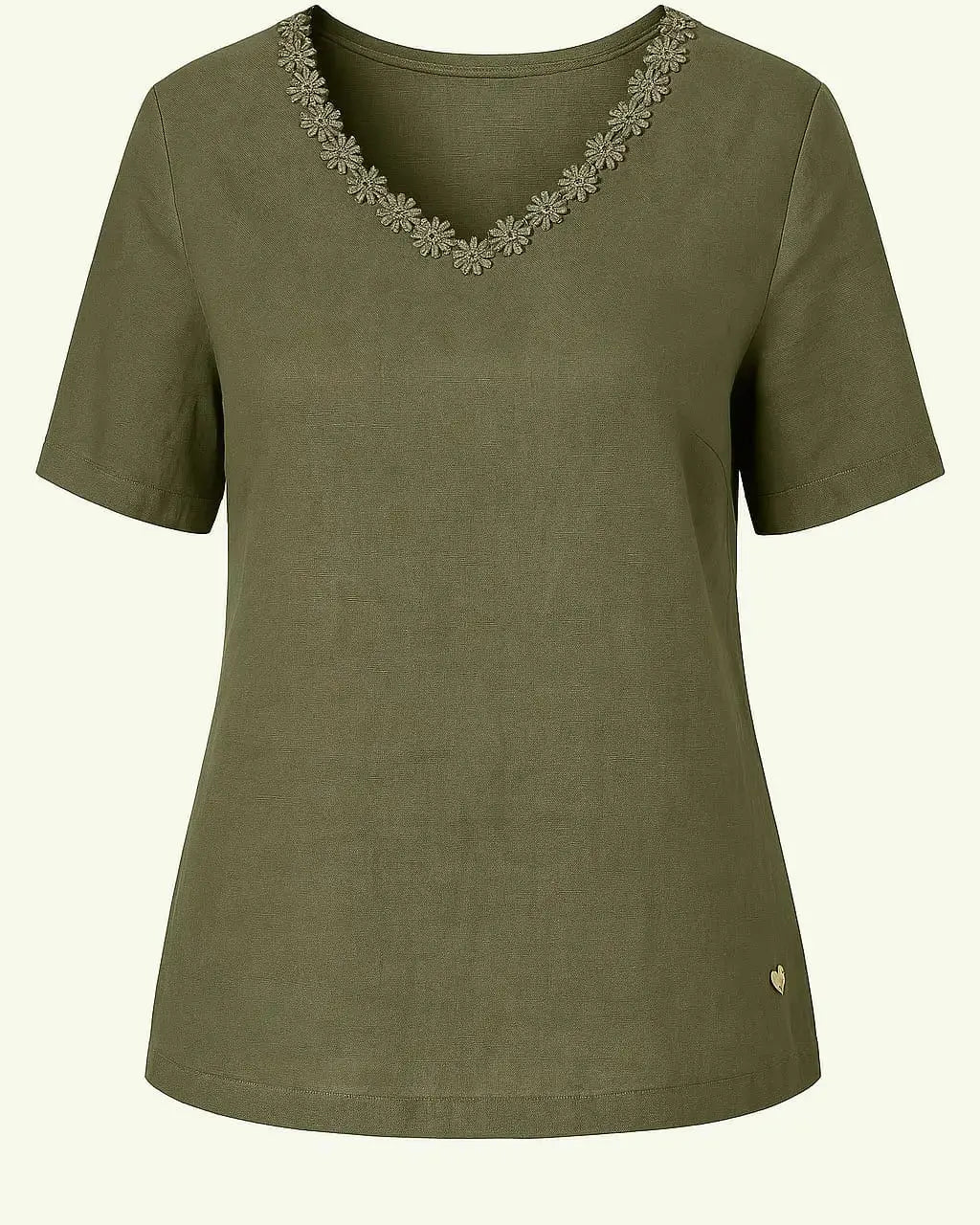 Maglia con a mezze maniche con passamaneria sullo scollo a V DORABELLA