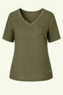 Maglia con a mezze maniche con passamaneria sullo scollo a V DORABELLA