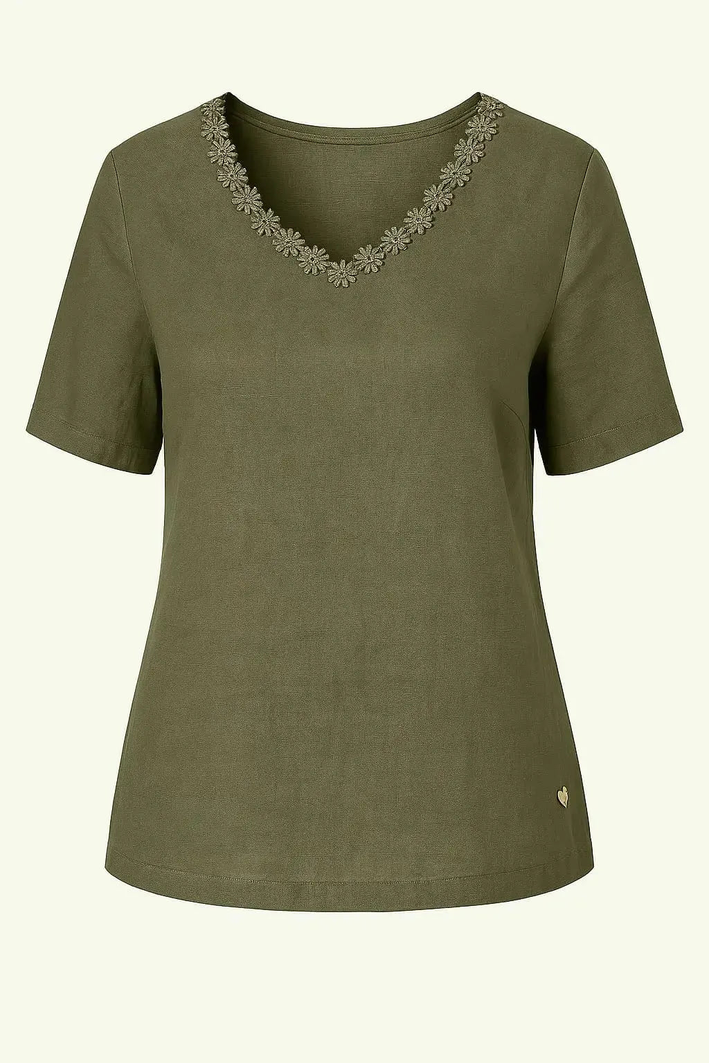 Maglia con a mezze maniche con passamaneria sullo scollo a V DORABELLA