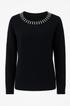 Maglia con applicazioni al girocollo DORABELLA XL / Nero