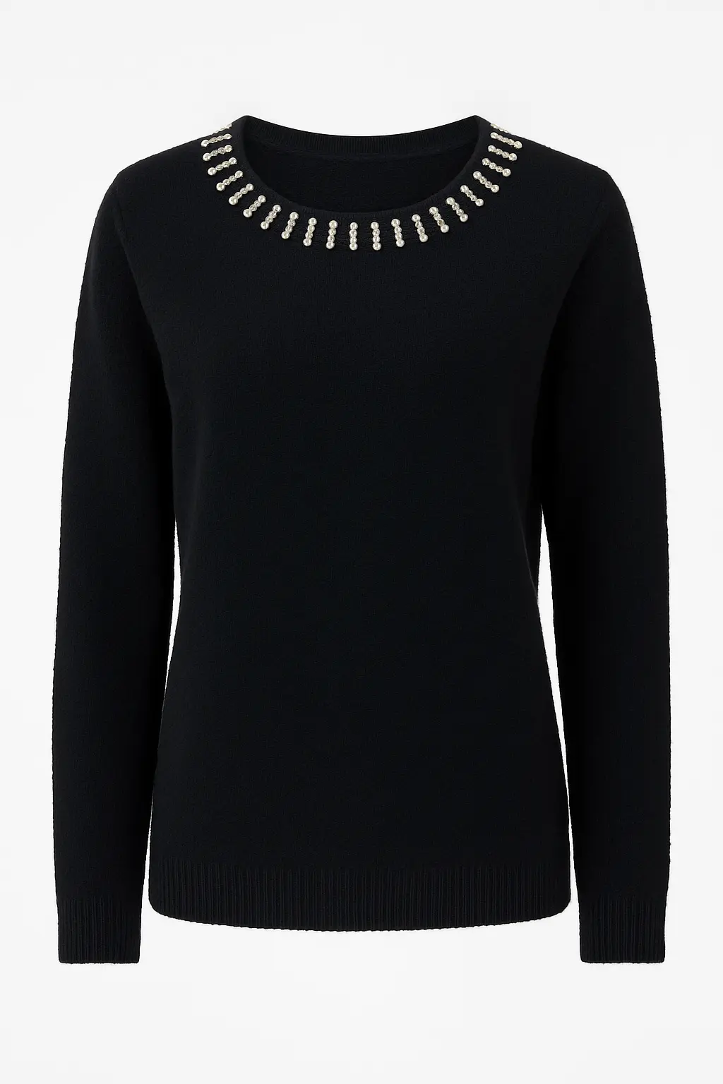 Maglia con applicazioni al girocollo DORABELLA XL / Nero