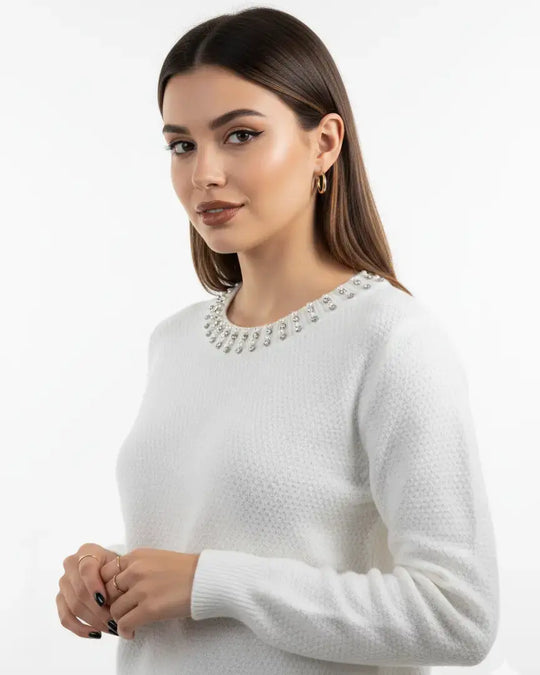 Maglia con applicazioni al girocollo DORABELLA
