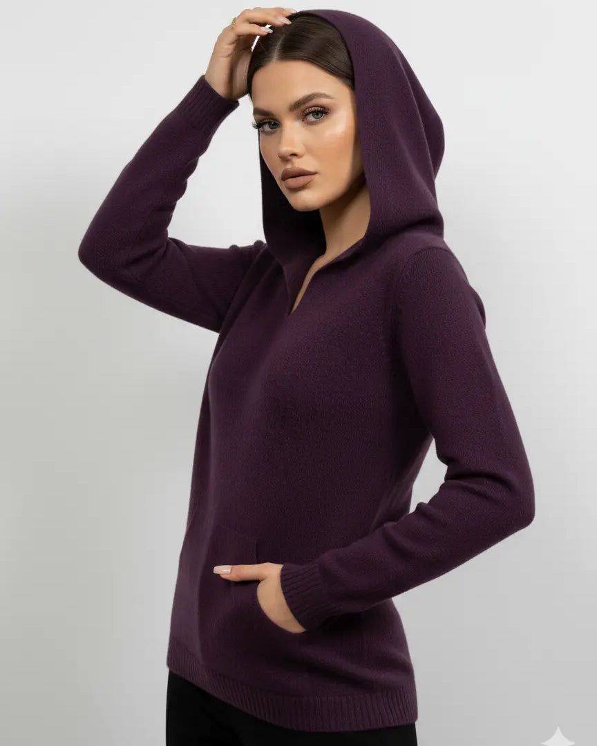 Maglia con cappuccio in tinta unita DORABELLA