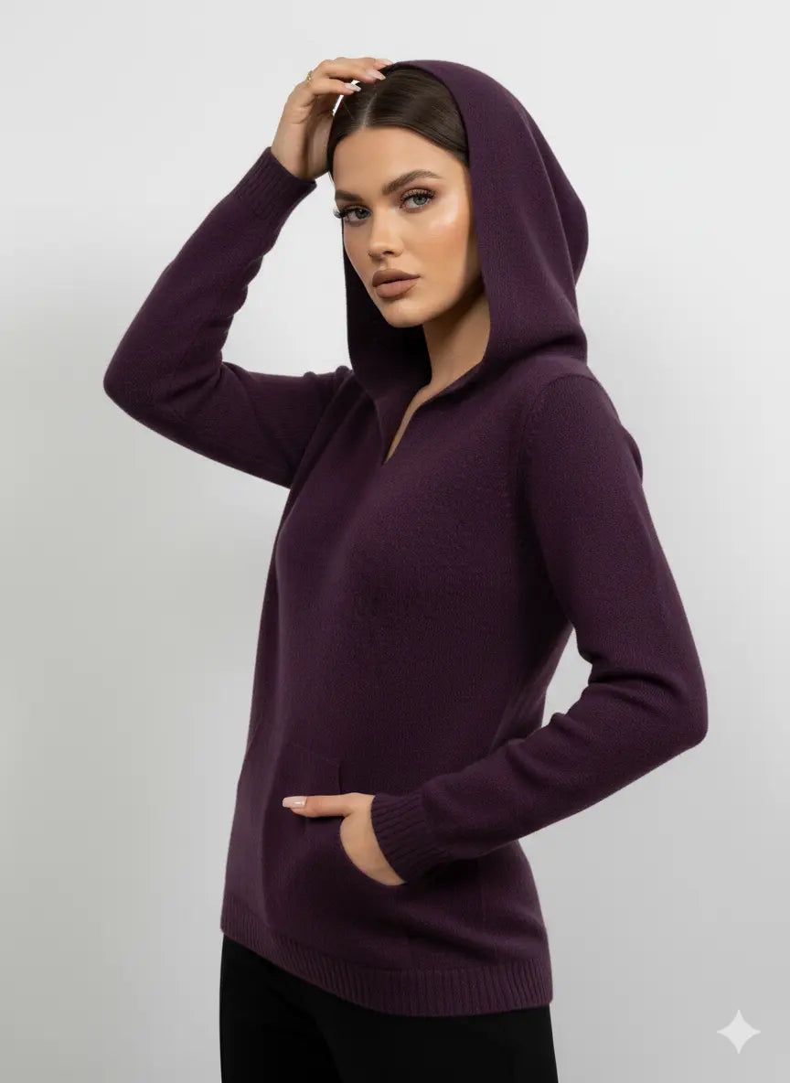 Maglia con cappuccio in tinta unita DORABELLA