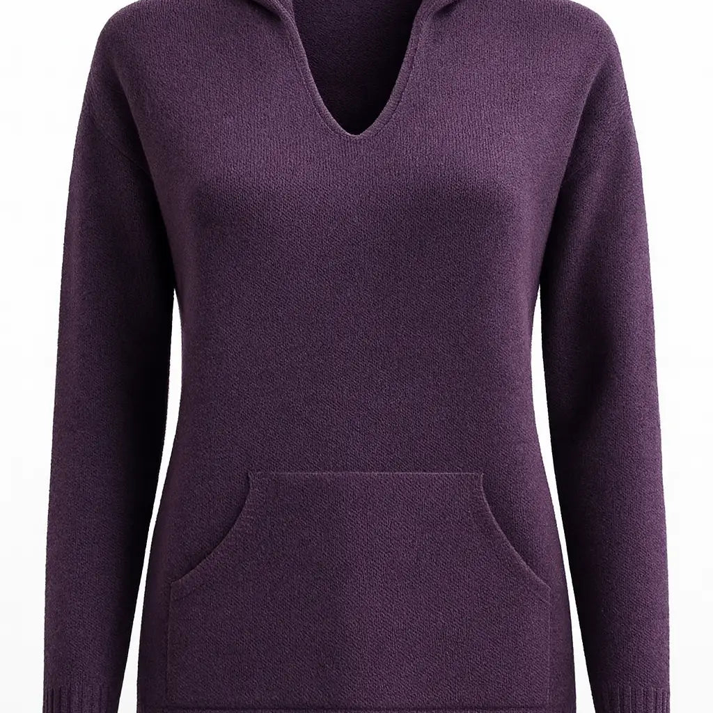 Maglia con cappuccio in tinta unita DORABELLA L/XL / Prugna