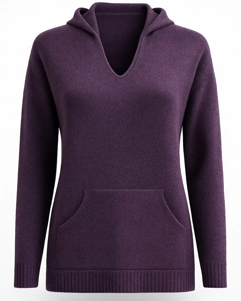 Maglia con cappuccio in tinta unita DORABELLA L/XL / Prugna