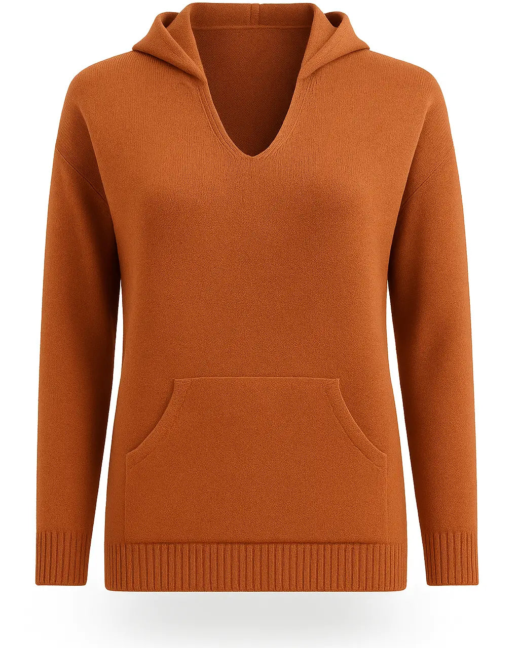 Maglia con cappuccio in tinta unita DORABELLA L/XL / Bruciato