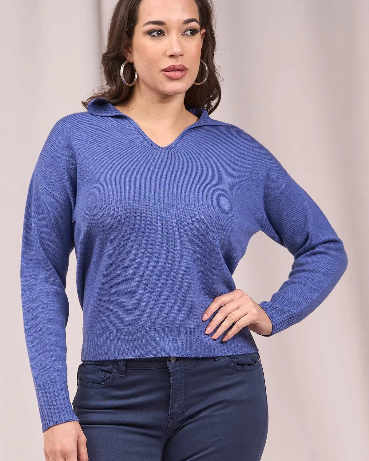 Maglia con colletto e scollo a V IRIS IRONICA