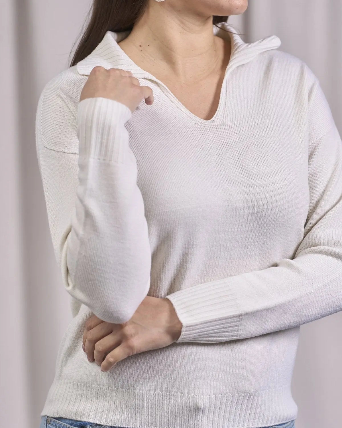 Maglia con colletto e scollo a V OFF WHITE IRONICA