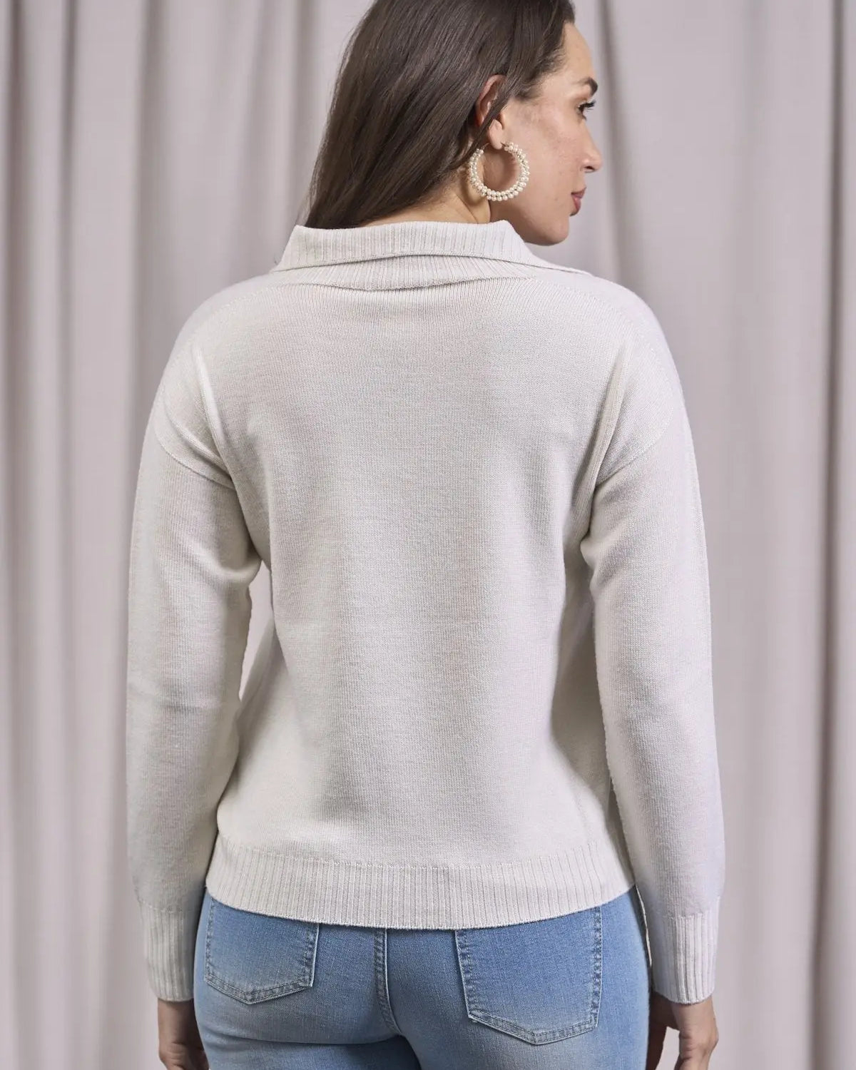 Maglia con colletto e scollo a V OFF WHITE IRONICA