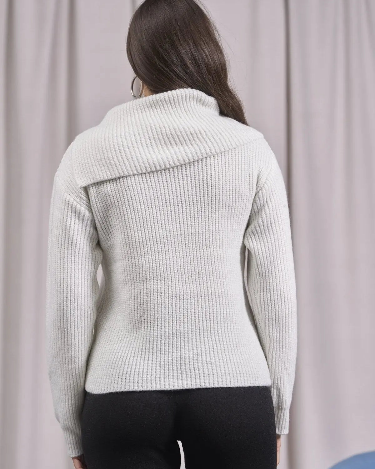 Maglia con collo alto asimmetrico e passamaneria OFF WHITE IRONICA