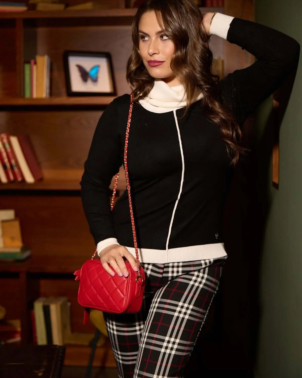 Maglia con collo alto removibile e inserti a contrasto OFF WHITE DORABELLA XL