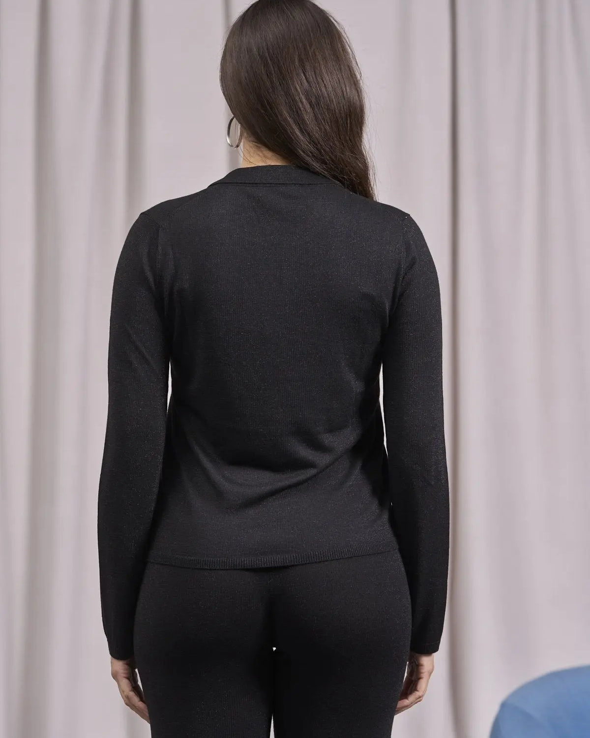 Maglia con collo polo con bottoni NERO IRONICA